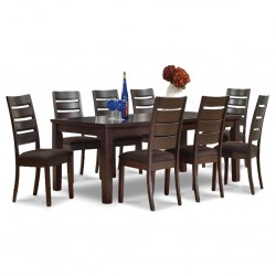 Martini Table and  8 Chairs Rubberwood