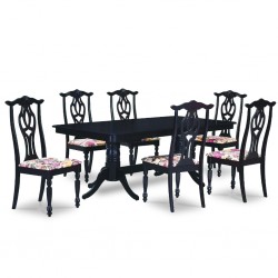Samara Table+8 Chairs Wedge Rubberwood