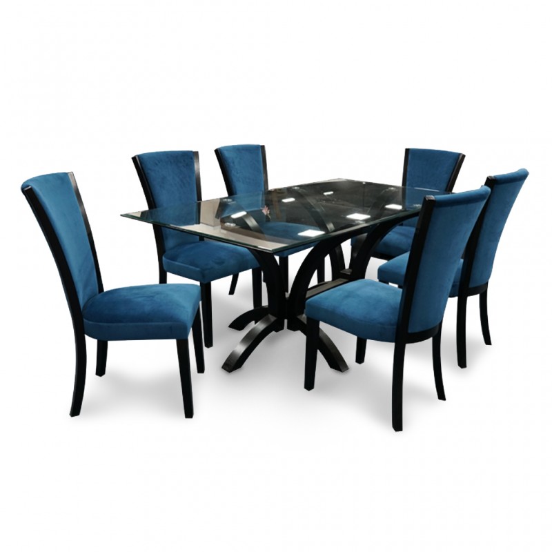 Mara Table and 6 Chairs Rubberwood