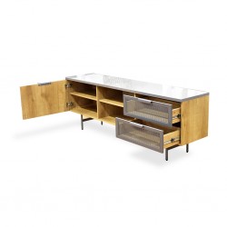 Lucca Low TV Cabinet Stone/Brown PB