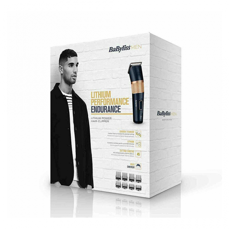 Babyliss E986E Carbon Lithium Blue/Gold Hair Corded/Cordless Clipper ...