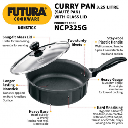 Futura Q92 3.25L 24cm N.Stick Saute Pan Glass Lid