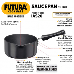 Futura IS21/IAS20S 2L H.A. Ezee Pour Sauce Pan With S/S Lid