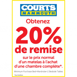 20 % remise sur matelas