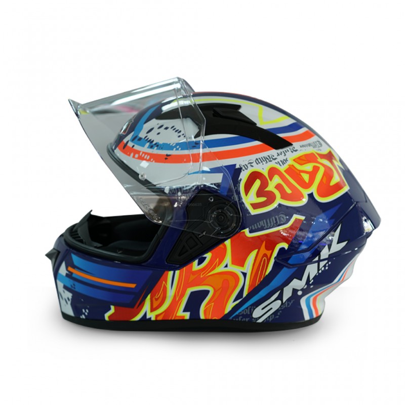 SMK Stellar GL537 blue F/F W/G Helmet 06667