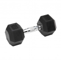 Black Rubber Hex Dumbbell Set 10kg