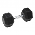 Black Rubber Hex Dumbbell Set 15kg