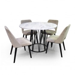 Alyson Table Round and 4 Chairs