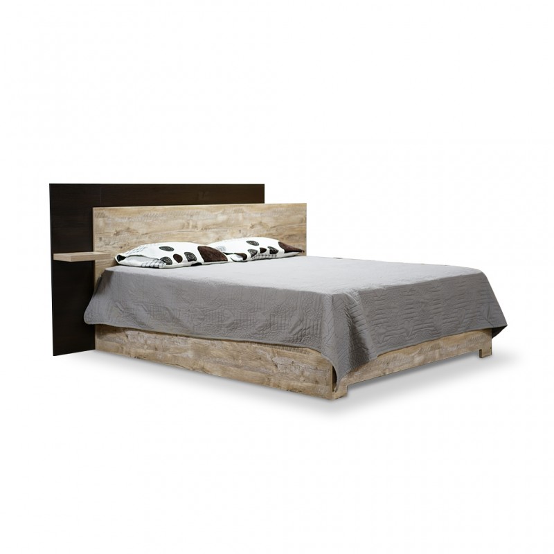 Flavi Bed 150x190 cm MDF White Oak