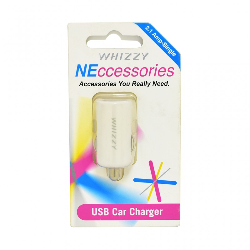 Whizzy USBC1W 2.1Amp USB Car Charger White Whizzy USBC1W 2.1Amp USB Car Charger White
