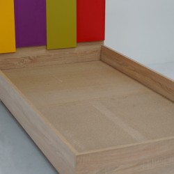 Appleton Bed 100x200 cm Sonoma & Mixed Colors