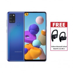 Samsung Galaxy A21S Blue & Free Volkano Bluetooth Earbud- BlackVK-1112-BK-2