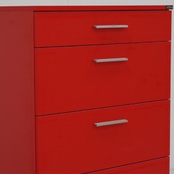 Medford Chest of 5 Drawers Red