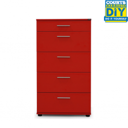 Medford Chest of 5 Drawers Red