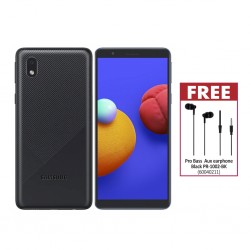 Samsung core A3 DS Black A013G & Free Volkano Pro Bass Aux earphone- Black PR-1002-BK