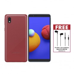 Samsung core A3 DS Red A013G & Free Volkano Pro Bass Aux earphone- Black PR-1002-BK