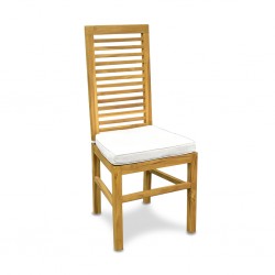 Dylan Dining Chair In Teak Fabric Cushion Seat