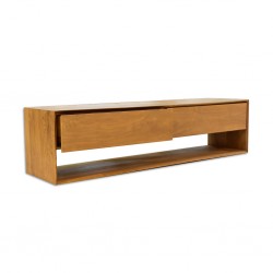 Sandy Low TV Cabinet In Teak With 2 Drawers