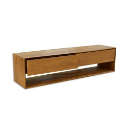 Sandy Low TV Cabinet In Teak With 2 Drawers