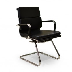 Alfi Mid Back Visitor Chair Black PU