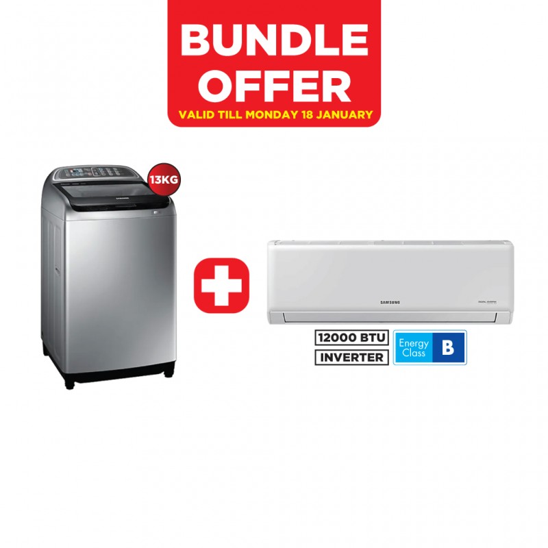 Samsung WA13J5730SS/NQ Washing Machine + Samsung AR12TVHGAWK Air Conditioner