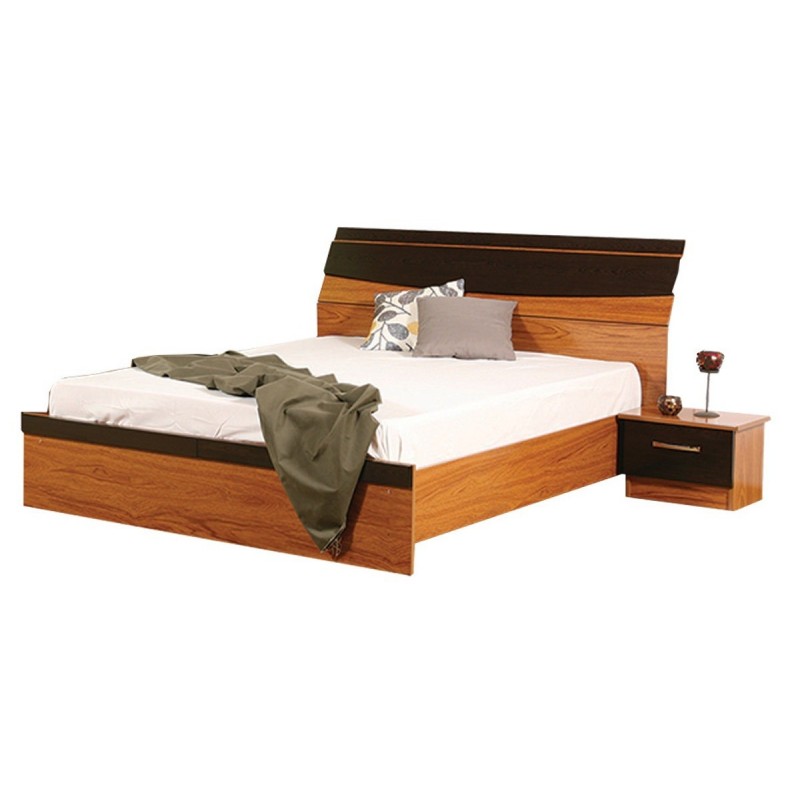 Juliana Bed 150x190 cm Teak MDF Juliana Bed 150x190 cm Teak MDF