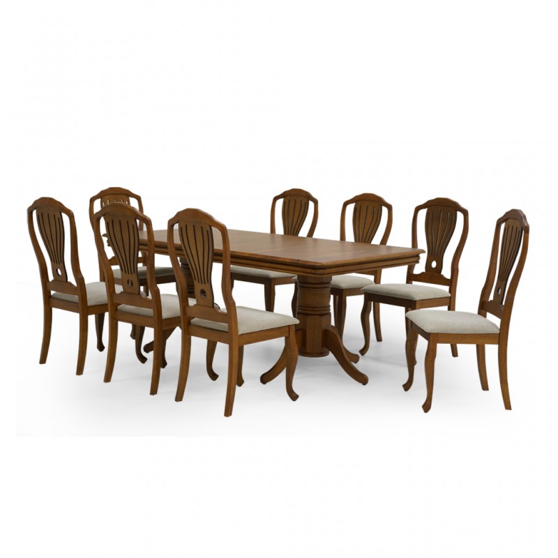 Kingdom Table and 10 Chairs Rubberwood Kingdom Table and 10 Chairs Rubberwood