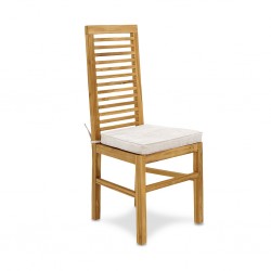 Dylan Dining Chair In Teak Fabric Cushion Seat