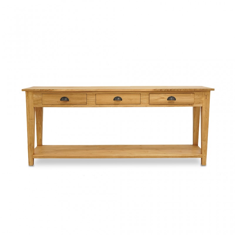 Parco Console Table W/3 Drawers In Teak Parco Console Table W/3 Drawers In Teak