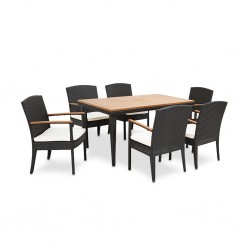 Montreal Table and 6 Chairs PE Rattan