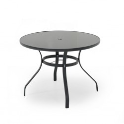 Dover Table and 4 Chairs S.Steel Dark Grey