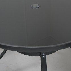 Dover Table and 4 Chairs S.Steel Dark Grey