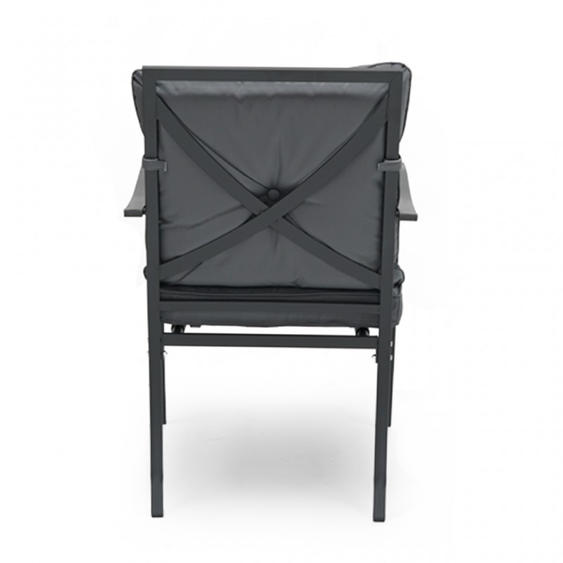 Barnsley Table and 2 Chairs S.Steel Dark Grey