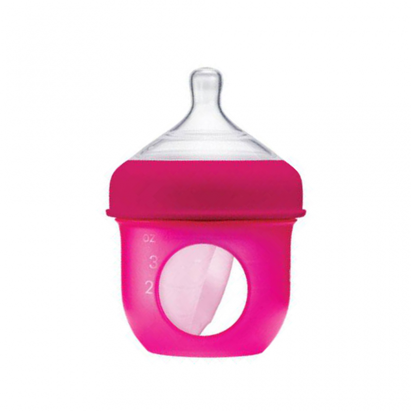 Boon Nursh Silicone Pouch Bottle 4oz-Pink