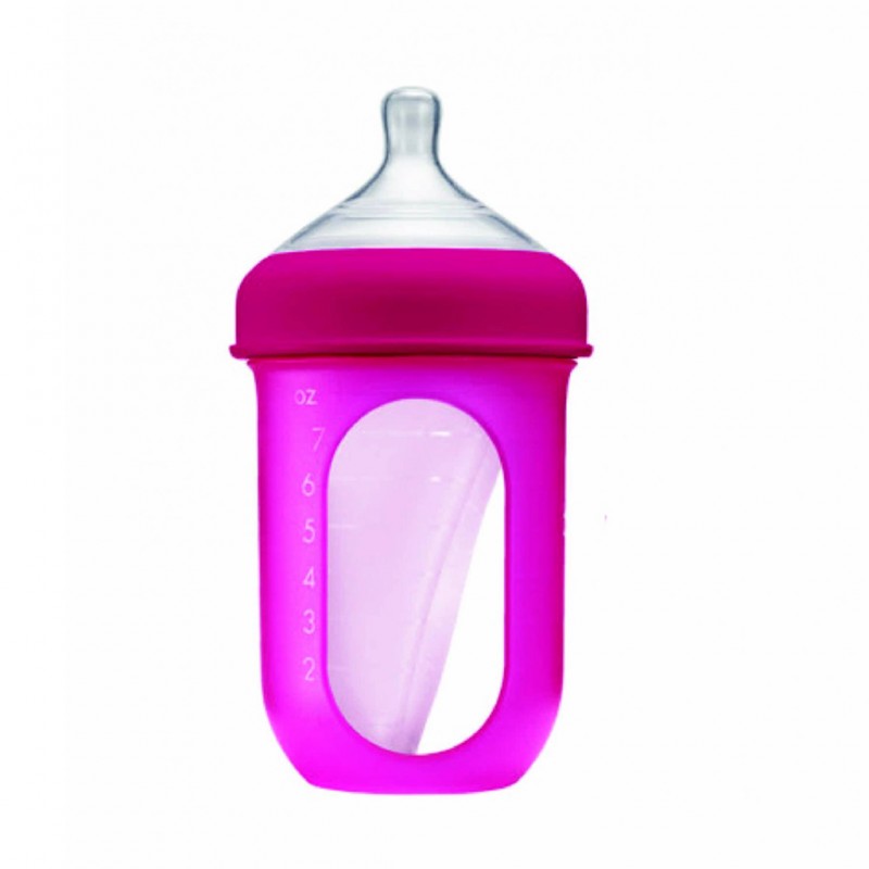 Boon Nursh Silicone Pouch Bottle 8oz-Pink Boon Nursh Silicone Pouch Bottle 8oz-Pink