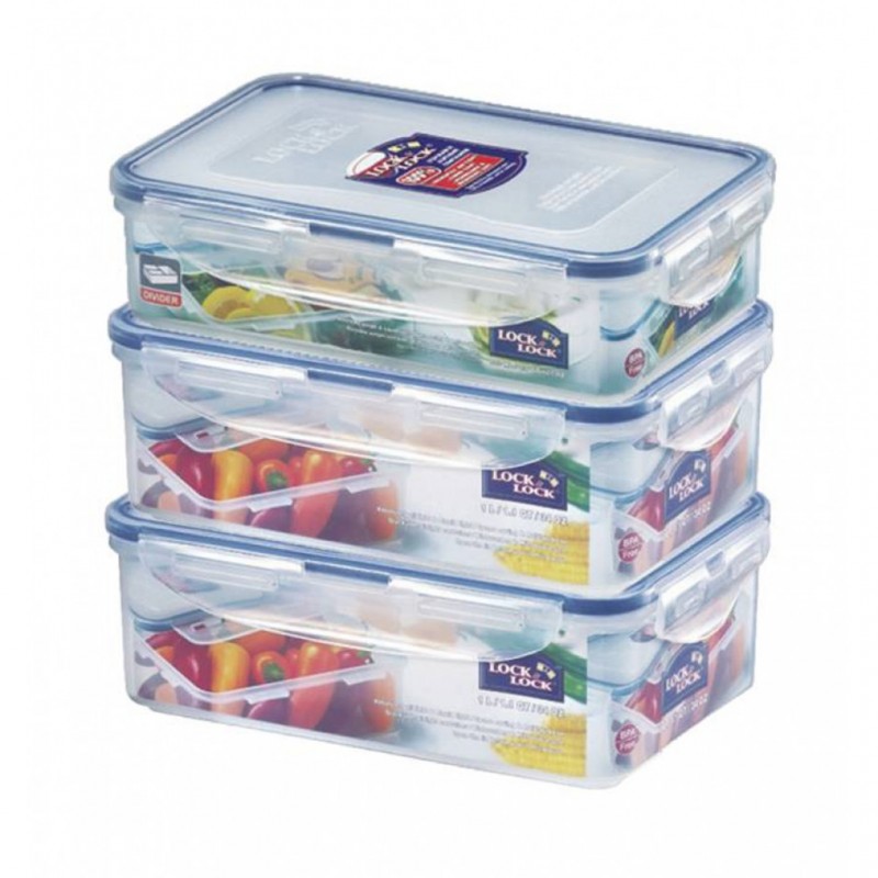 Lock & Lock HPL817SP3 Rectangle Containerx3pcs "O"