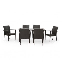 Brooks Table and 6 Chairs PE Rattan