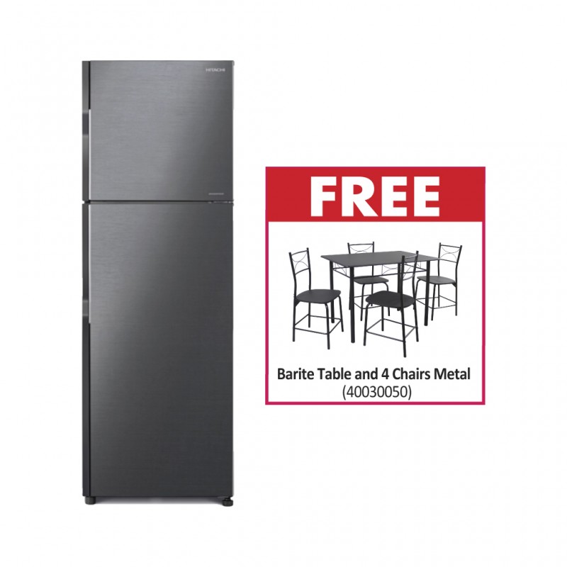 Hitachi R-H270PRU7-BBK Refrigerator & Free Barite Table and 4 Chairs Metal
