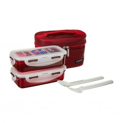 Lock & Lock HPL752DR Red 2pcs Set Lunch Bag "O"