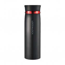 Lock & Lock LHC4131BKR Feather Light Ring Vac Black/Red 450ml Tumbler "O"