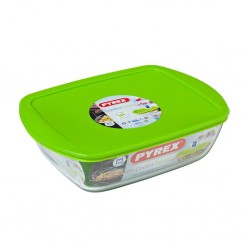 Pyrex COOK AND STORE 2.6L Rectangle With Plastic Lid 28x20x8 Dish "O"