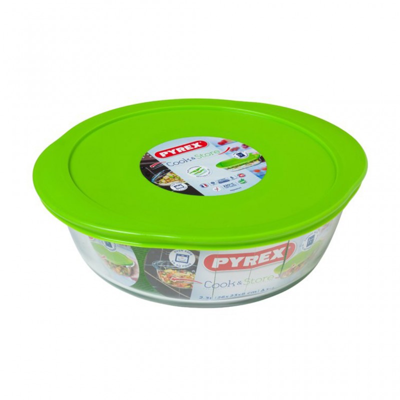 Pyrex COOK AND STORE 2.3L - 26cm Round Dish With Plastic Lid "O"