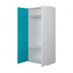 Glitter Wardrobe 2 Doors White & Blue P.Board