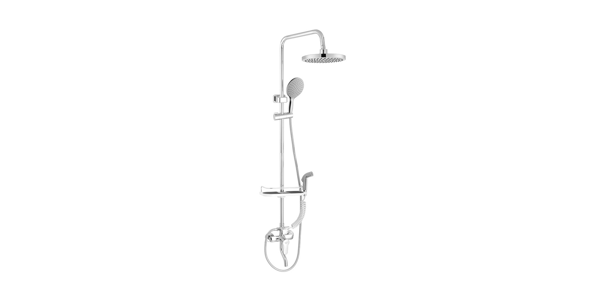 Dura Square Shower Head Set 59508, 4 Way Function Chrome Finish