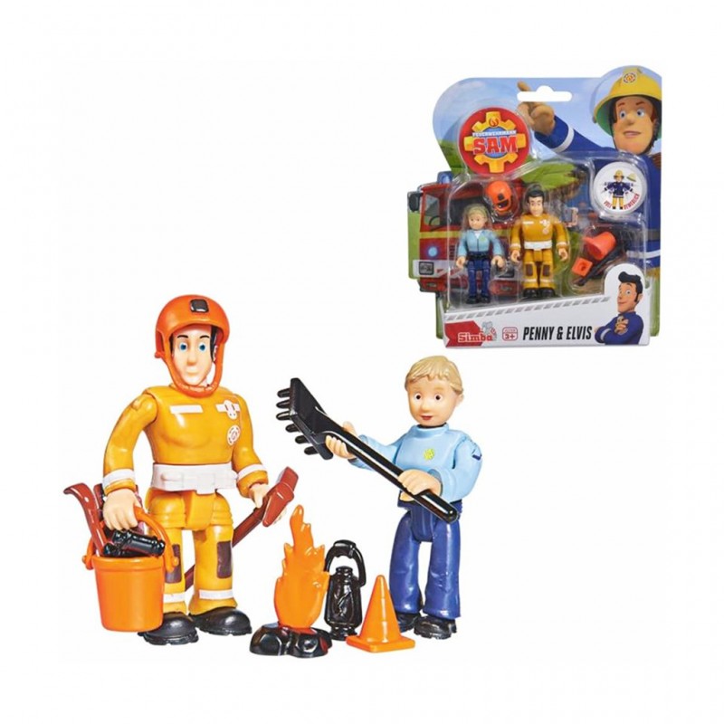 Simba - Fireman Penny & Elvis Figurines Double 	Pack Ii, 4 Asst. 109251026038