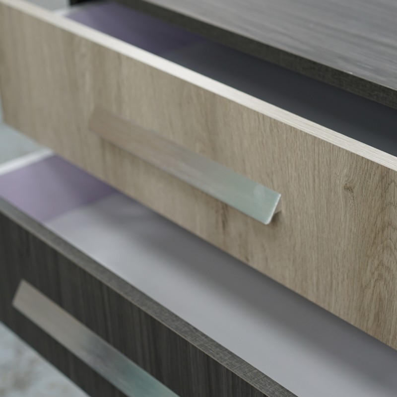 Florence Chest of Drawer With 4 Drawers MDF Zebra Patten & Greyish Grey