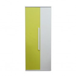 Glitter Wardrobe 2 Doors White & Green P.Board