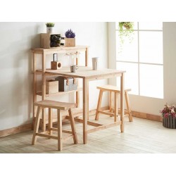 Austin II Table and 2 Chairs Rubberwood