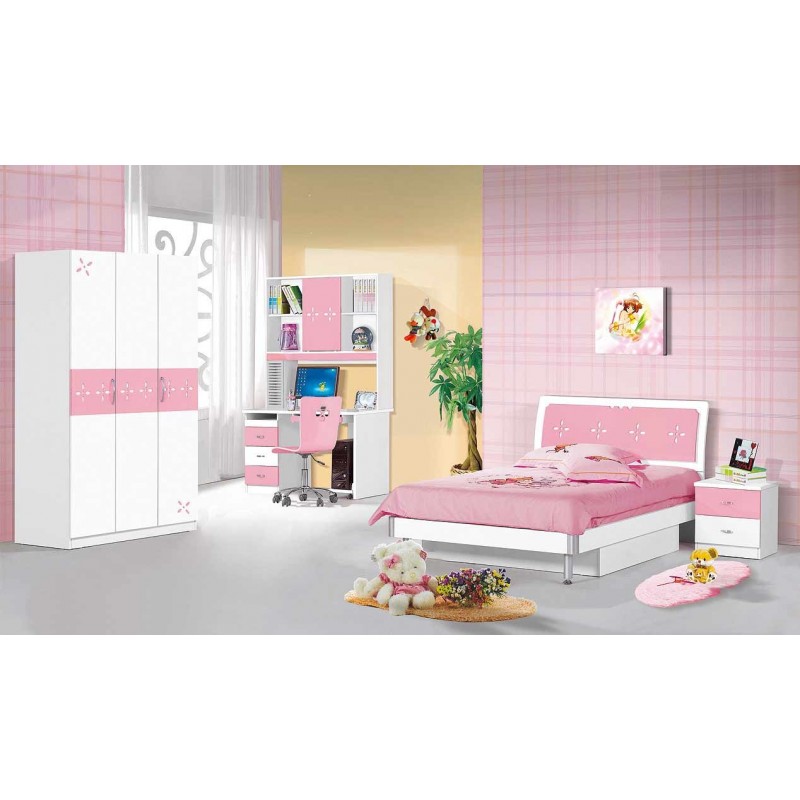 Rosy Bedroom Set 107x 190 cm Pink MDF Rosy Bedroom Set 107x 190 cm Pink MDF