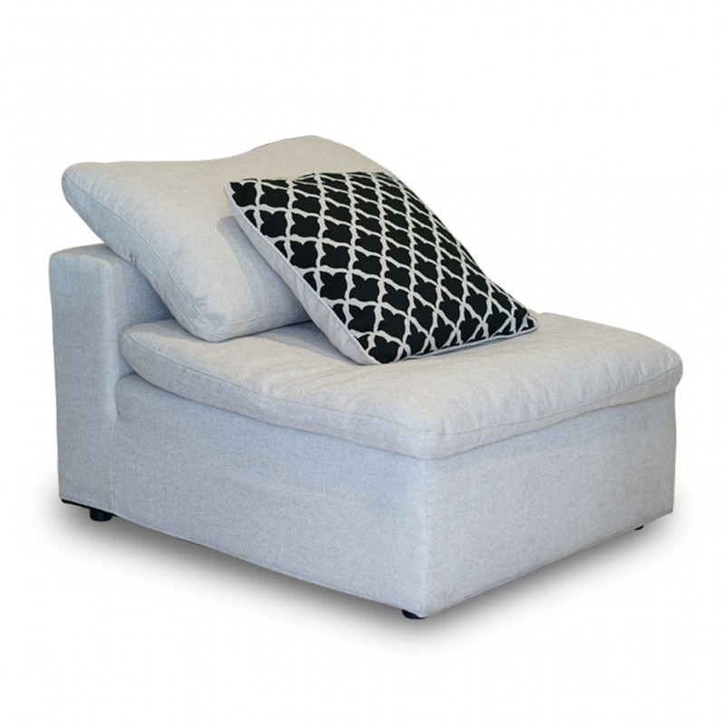 Lotus 1 Seater Armless Chair Cream Col Fabric Lotus 1 Seater Armless Chair Cream Col Fabric